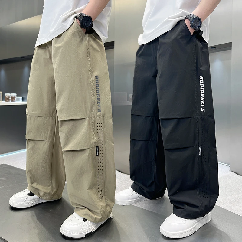 男童裤子夏季防蚊裤2025新款夏装速干休闲裤中大儿童男孩冰丝长裤