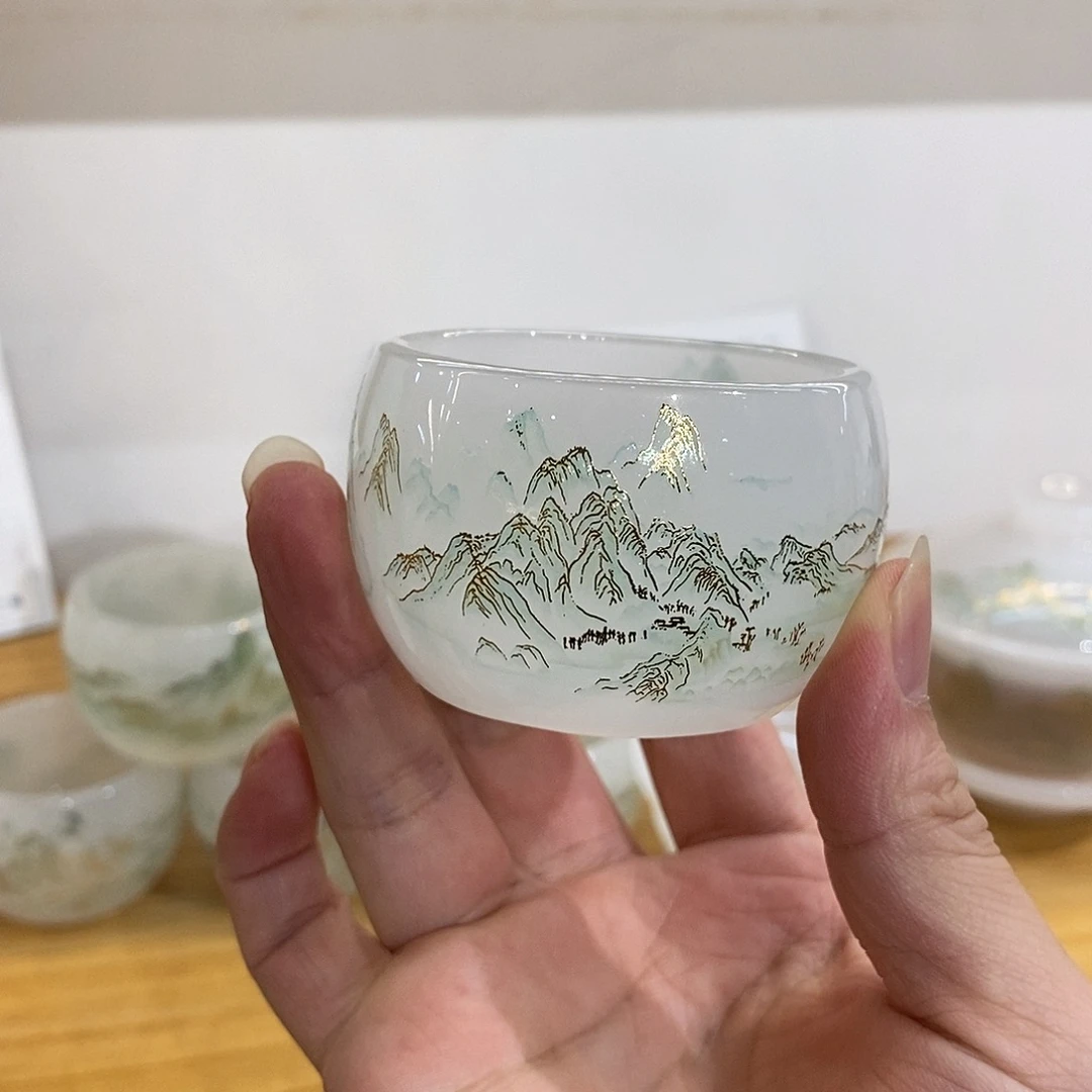琉璃手工艺品千里江山客杯