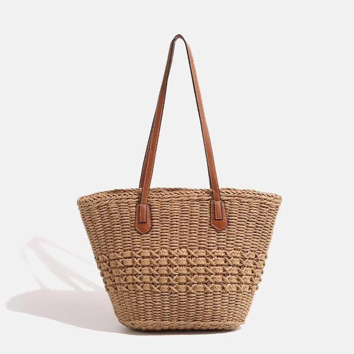 CHARHP&KEJNT官方正品草编包女2025新款大容量度假旅行编织托特包