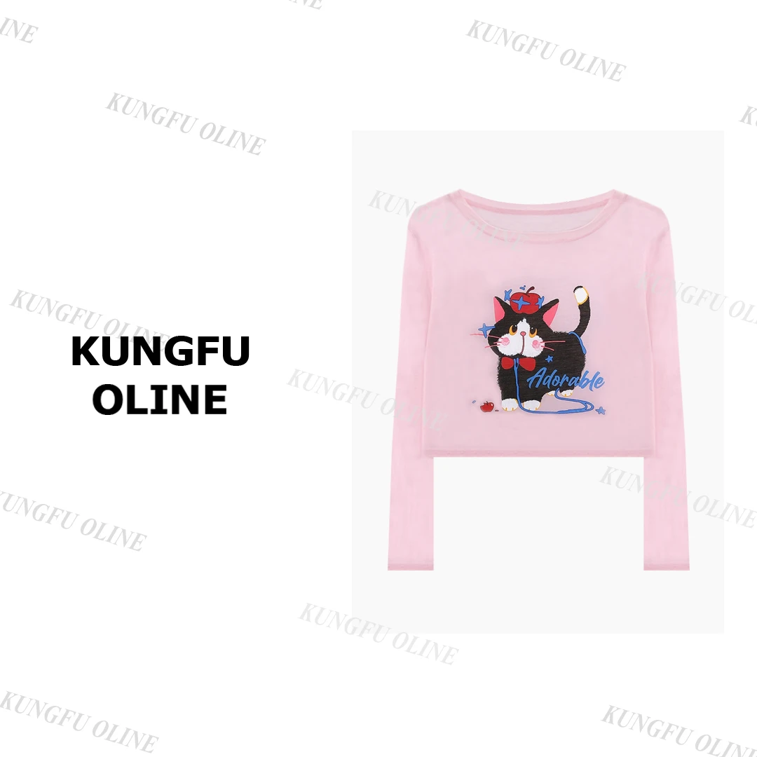 【YY】CT9628流行款卡通印花圆领长袖T恤潮流休闲上衣