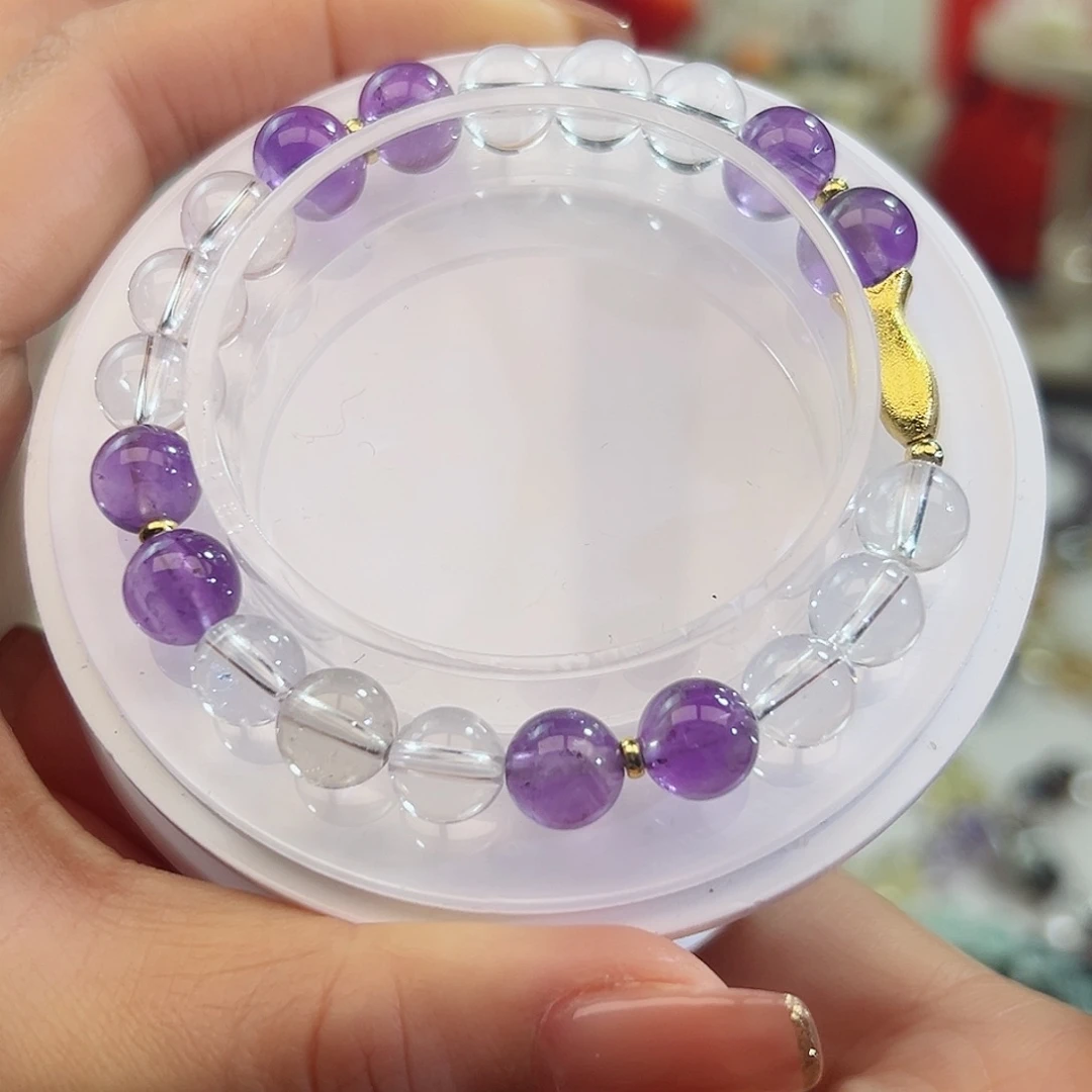 水晶手链未镶嵌紫水晶8m m