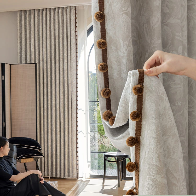 秋恋法式窗帘遮光2025新款雪尼尔卧室轻奢现代简约客厅高级