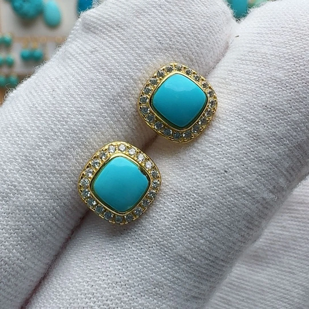 银S925镶嵌绿松石珠宝奇石