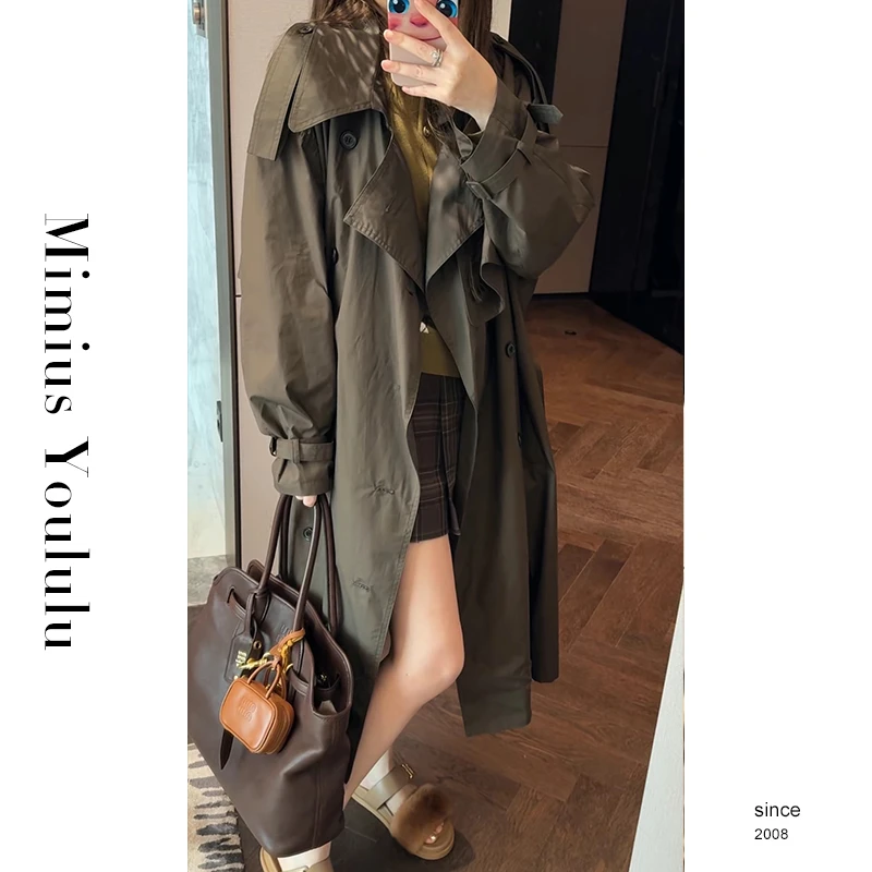 【mimius】喵喵 松弛慵懒感大翻领宽松风衣外套 G07471