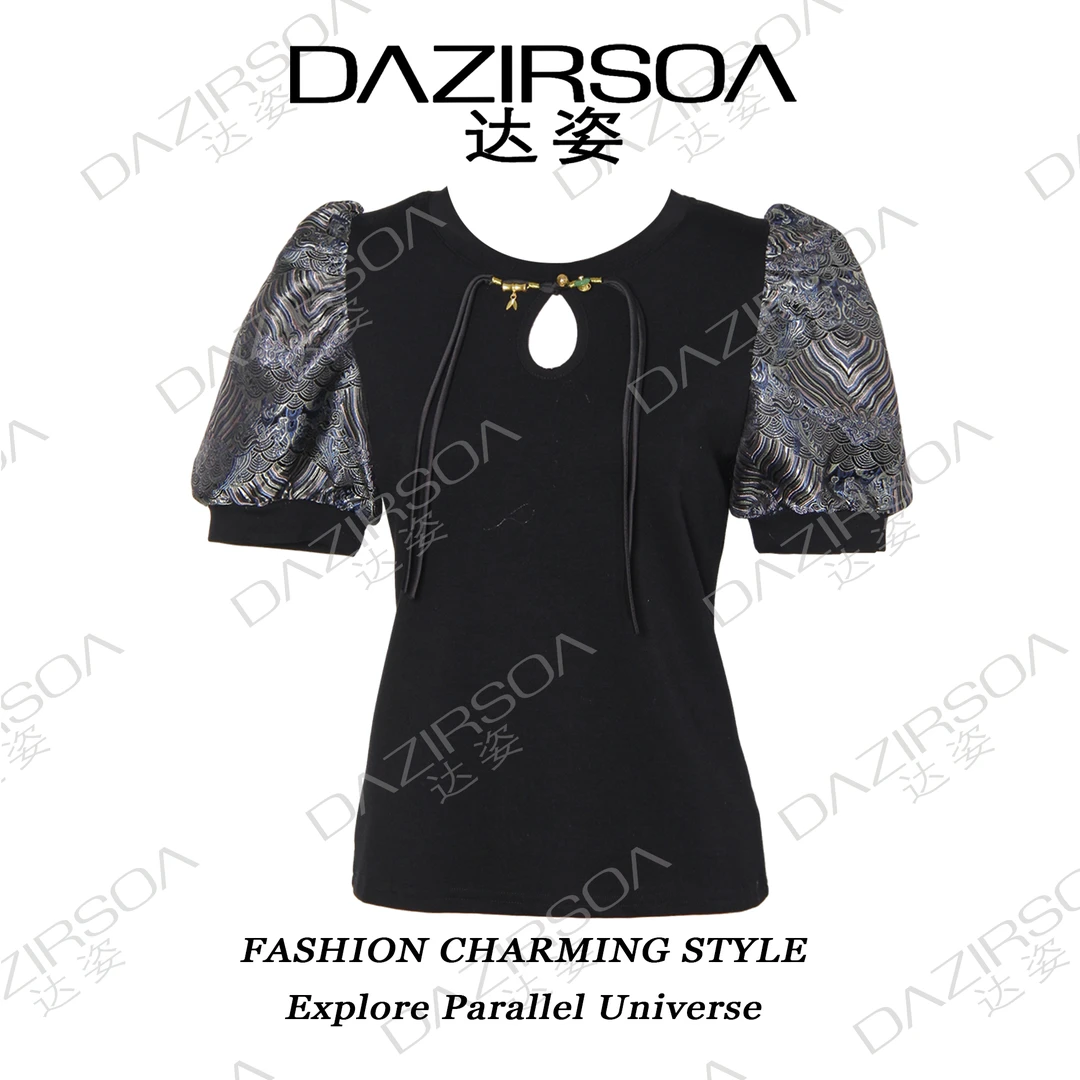 DAZIRSOA/达姿达姿"Inspiration Muse" 洋气泡泡袖短袖上衣 P615