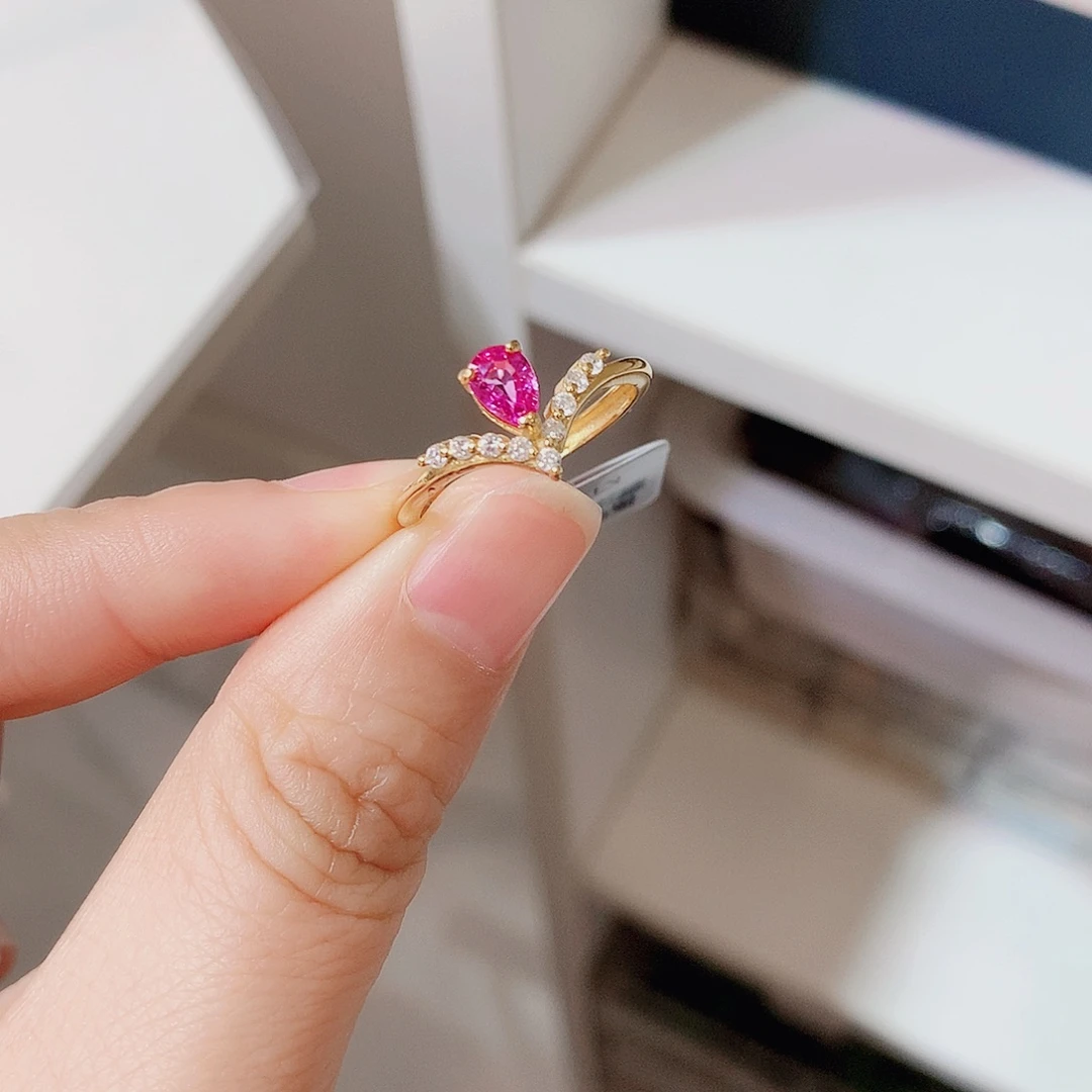 戒指蓝宝石银S925镶嵌