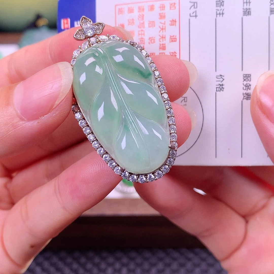 颈饰银S925镶嵌翡翠翡翠