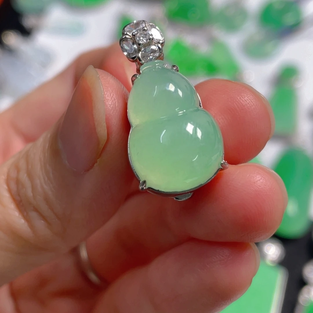翡翠银S925镶嵌吊坠(不含链)