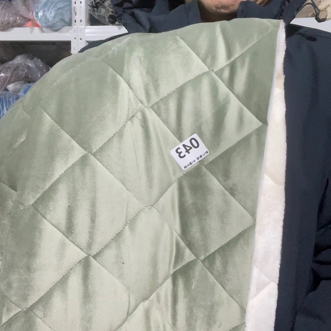 化纤宽1.75米尘土脏加厚款超柔法兰绒双面绗棉1米价043