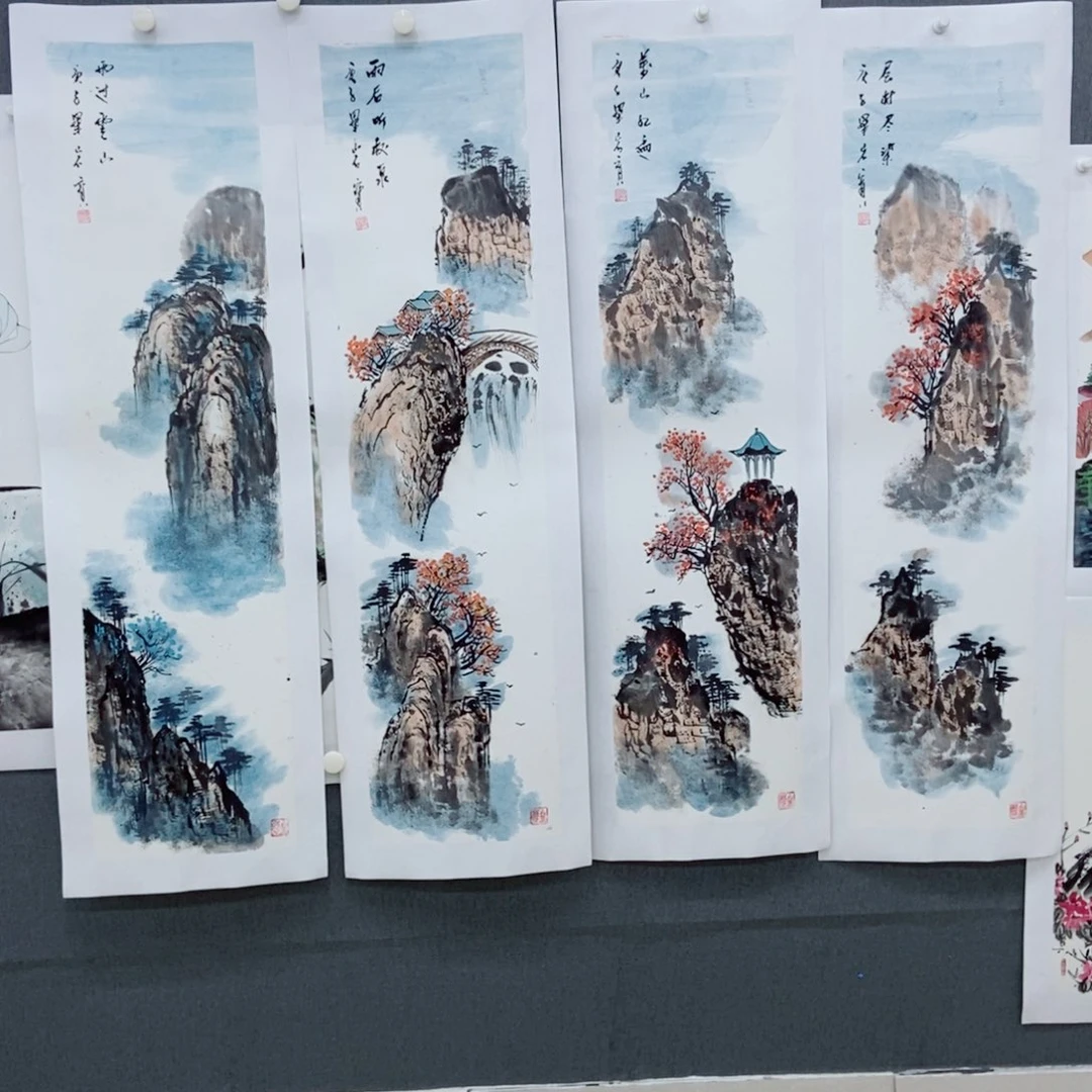 我***呀国画手写手绘国画作品36四个