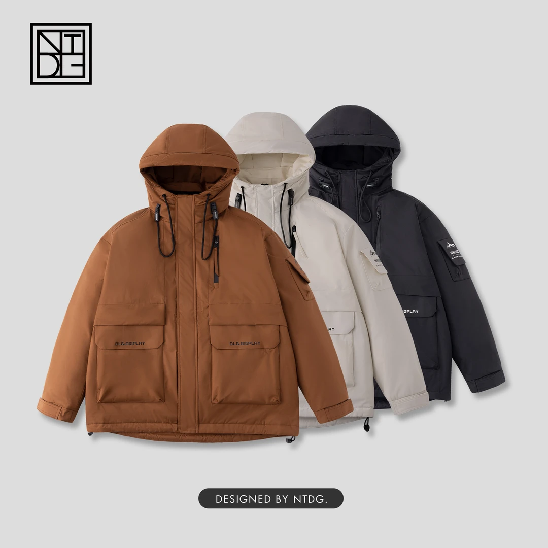 冬季90白鸭绒连帽美式户外工装风冲锋衣羽绒服Y9931