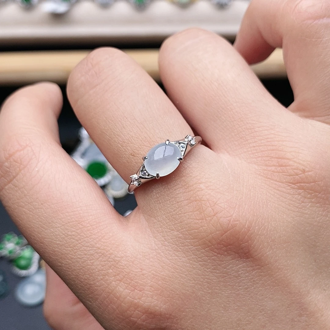 翡翠银S925镶嵌戒指