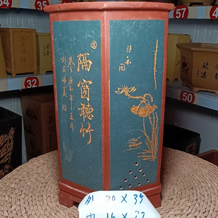 红陶多肉花盆＃宜兴紫砂陶瓷花盆＃