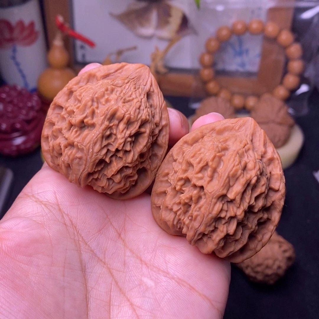 把件文玩核桃43红狮子