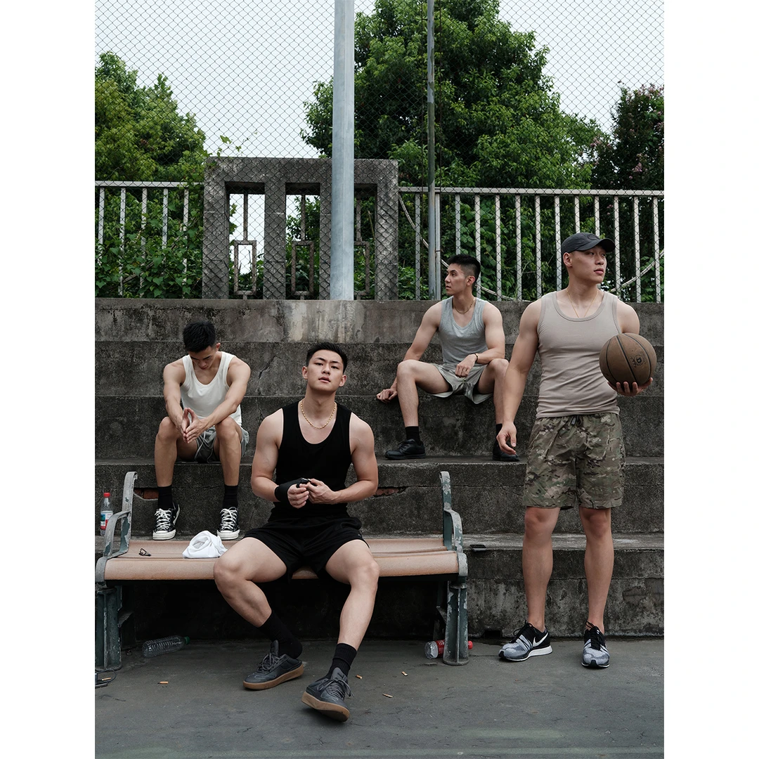 GTAL美式口粮背心凉感透气速干刺绣夏季休闲运动无袖显壮上衣T恤