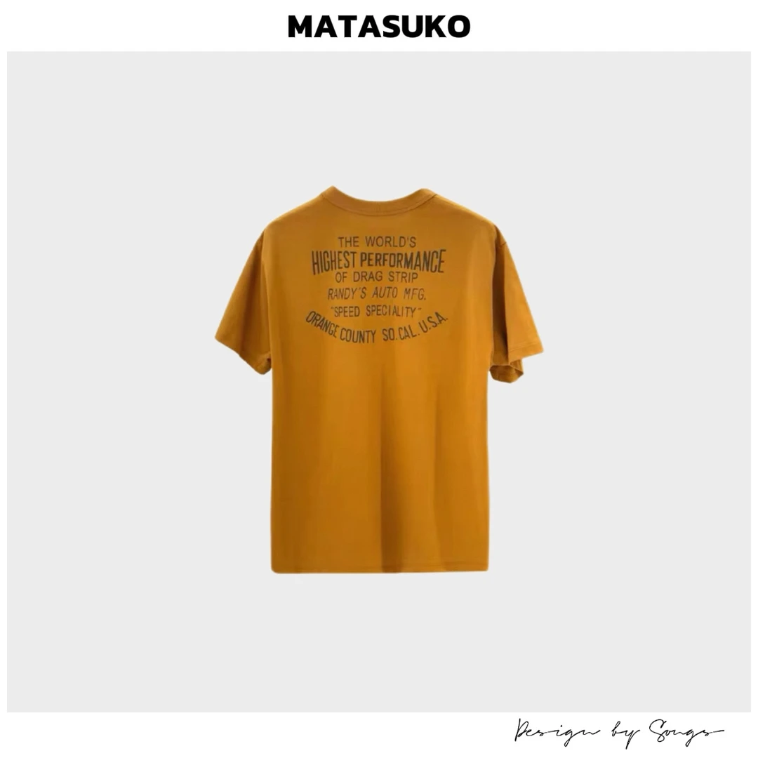 MATASUKO 字母橙T 7A抗菌纯棉面料 柔软亲肤T恤