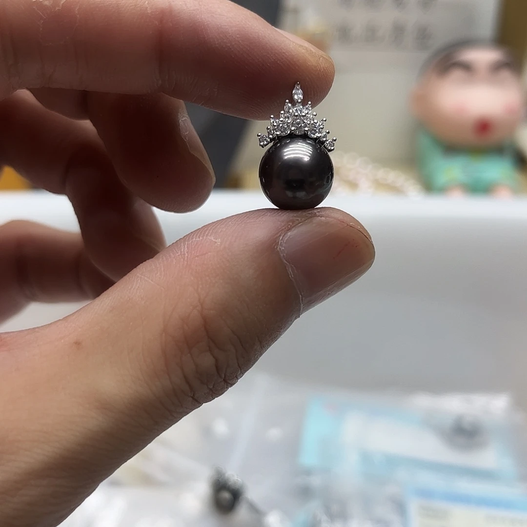 海水珍珠银S925镶嵌颈饰