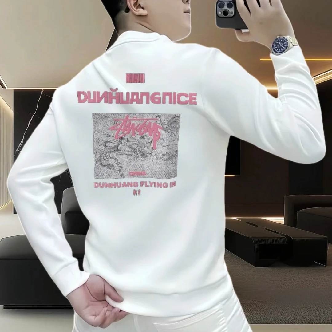 2025潮牌新款秋冬休闲男士卫衣潮流印花情侣装宽松百搭高街风长袖