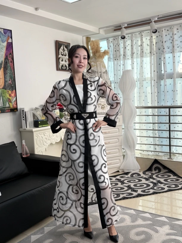 民族风花纹高级定制套装裙