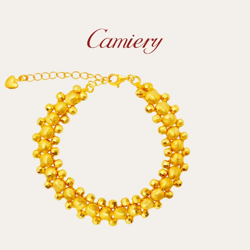 CAMIERY/卡美瑞 新中式金色蕾丝波浪纹黄财神手链JJ