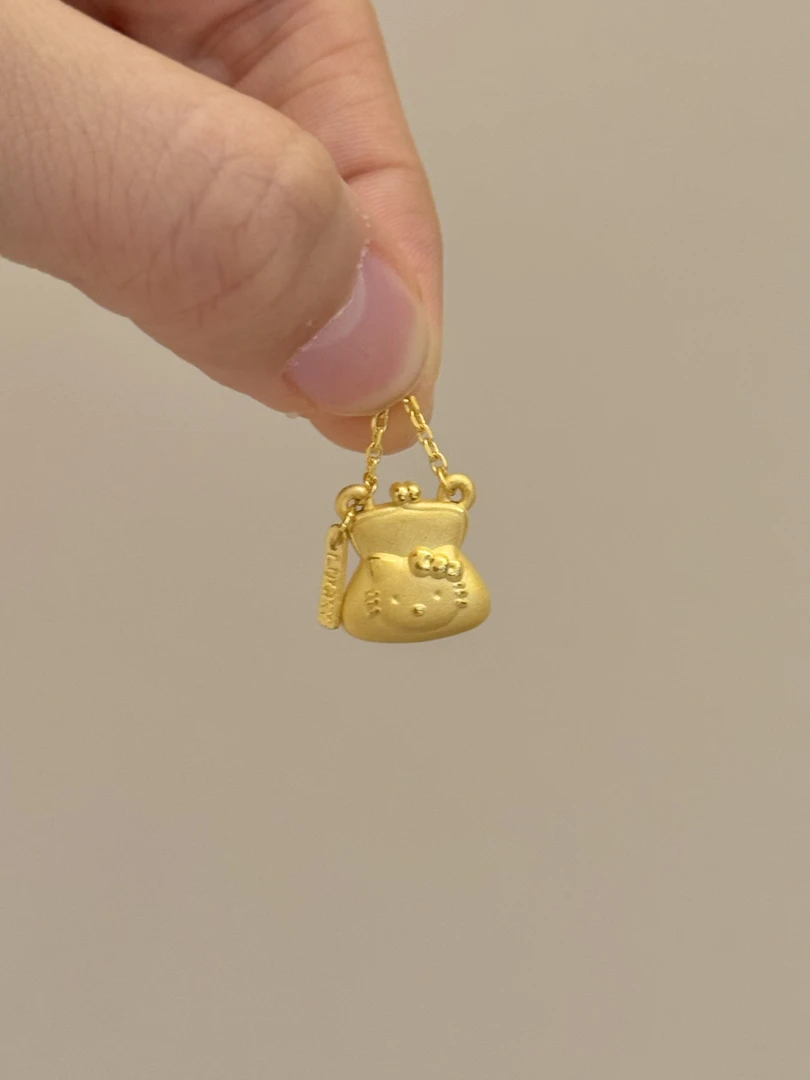 贝贝黄金 足金999 双面kt链条包 素金 吊坠 101