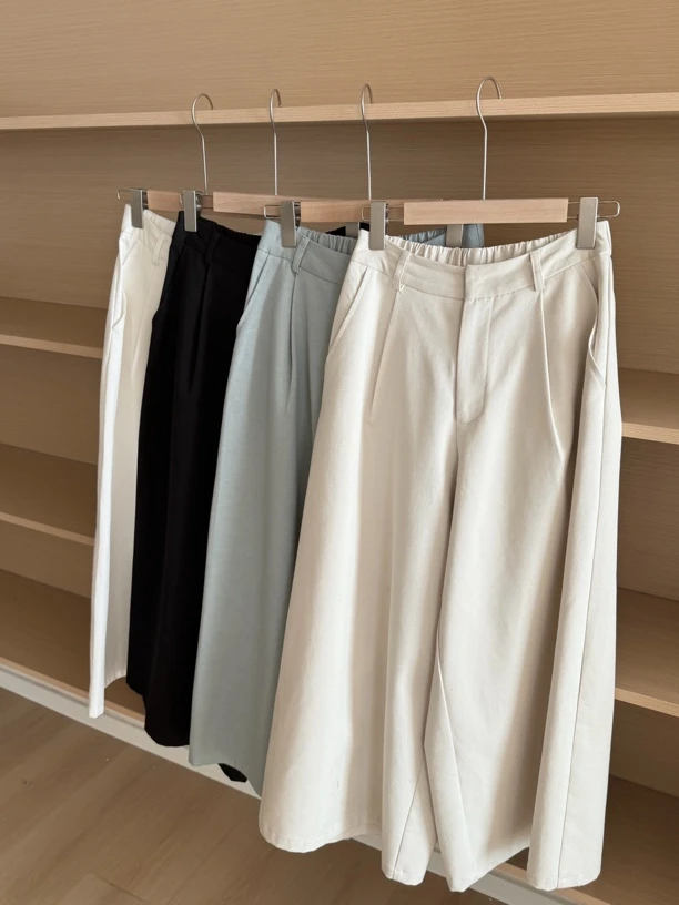 【梨花服饰】直筒阔腿七分裤