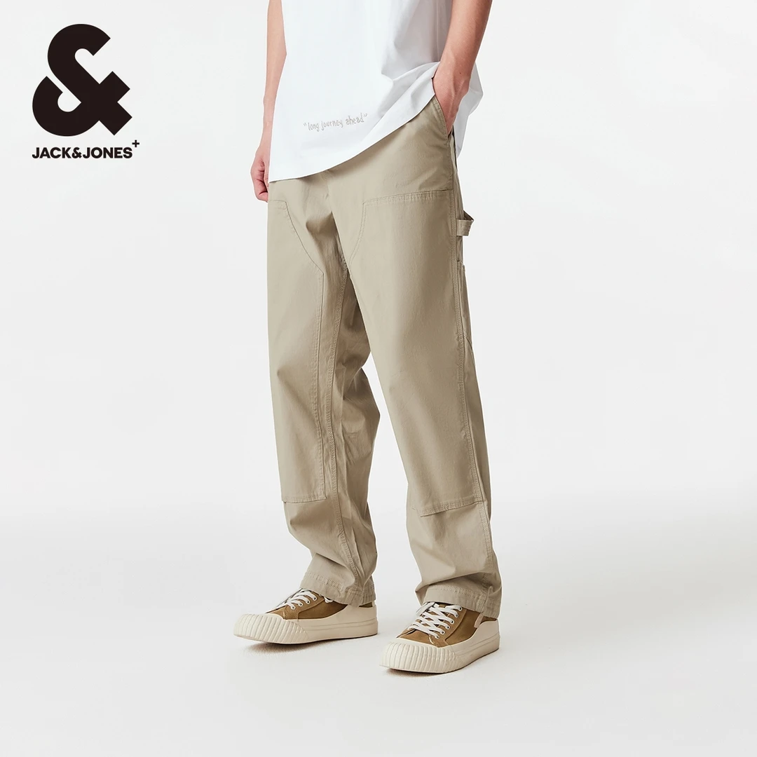 重复杰克琼斯秋季新款时尚百搭裤身拼接抽绳裤脚工装风休闲裤长裤