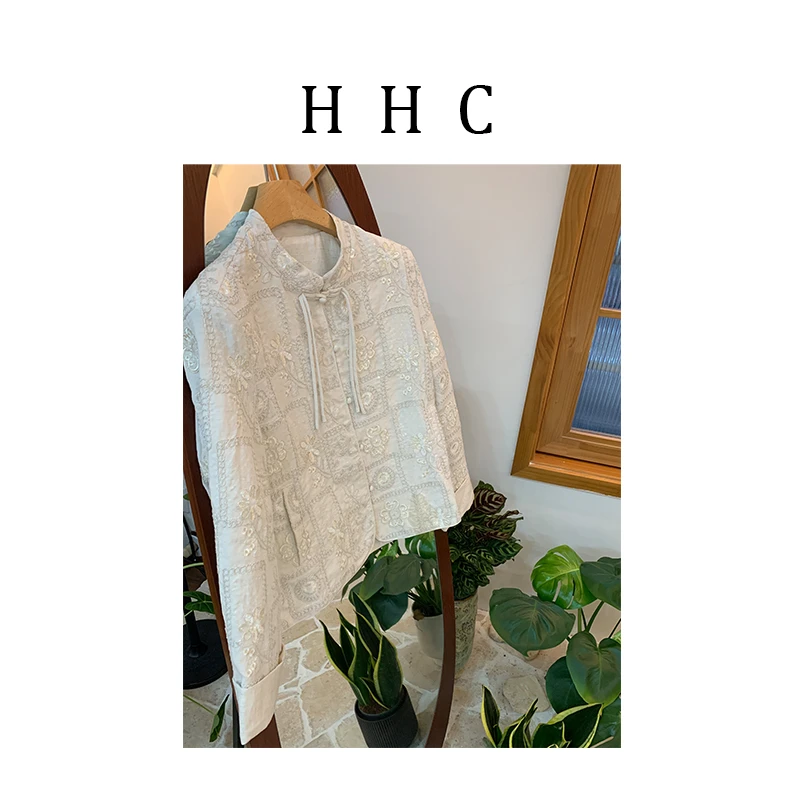 【花花菜】春季新品“兰亭雅韵”新中式重工提花金丝线刺绣国风外套女