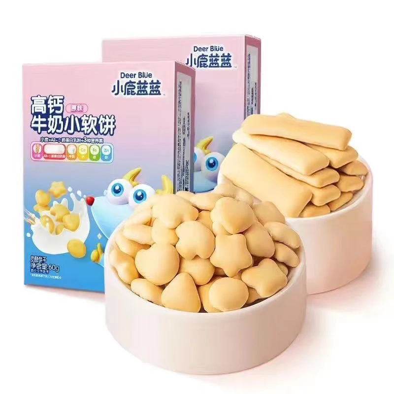 【外包装微瑕】小鹿蓝蓝_高钙牛奶小软棒/小软饼
