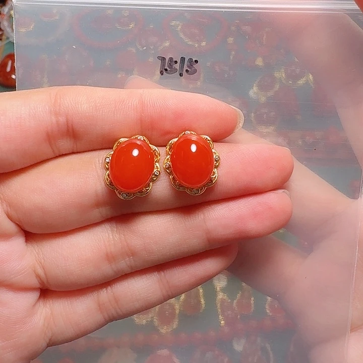 南红玛瑙银S925镶嵌戒指