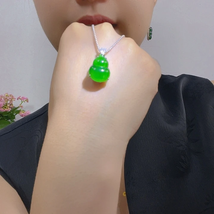 翡翠银S925镶嵌吊坠(不含链)
