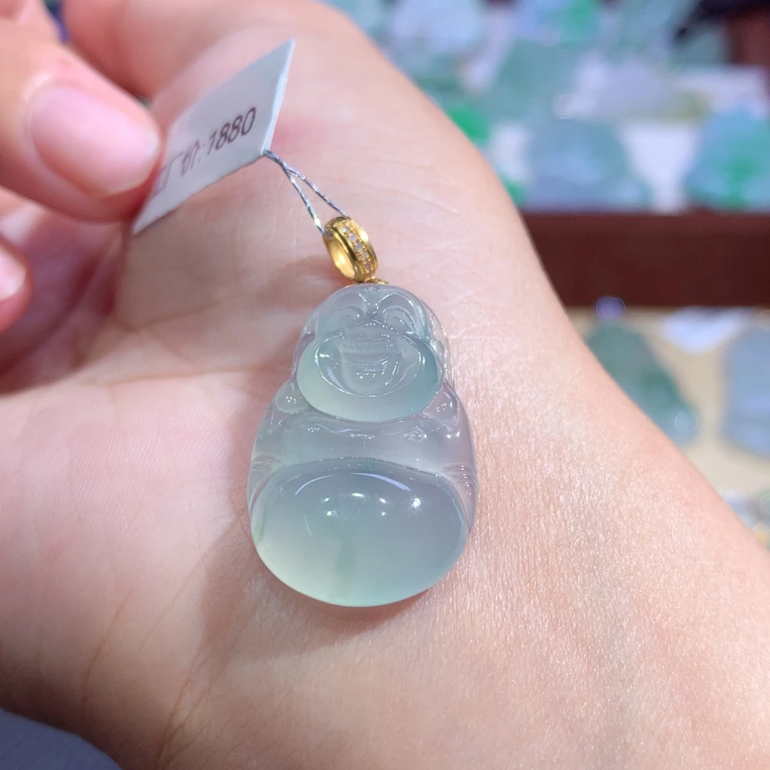 颈饰18K金镶嵌翡翠翡翠