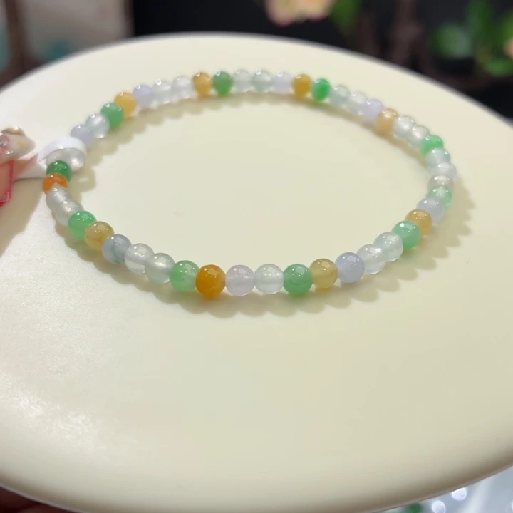 翡翠未镶嵌手链冰胶多彩卡3.9