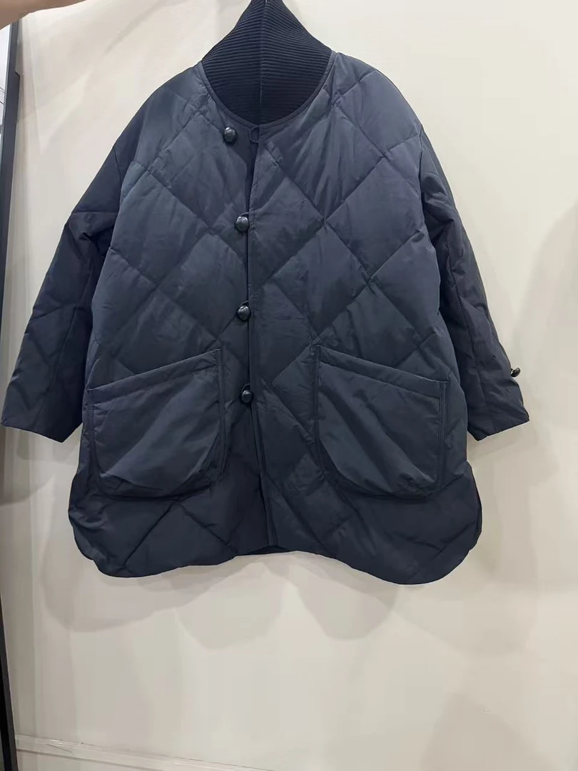 中式常规款单排扣时尚长袖冬季保暖鹅绒服