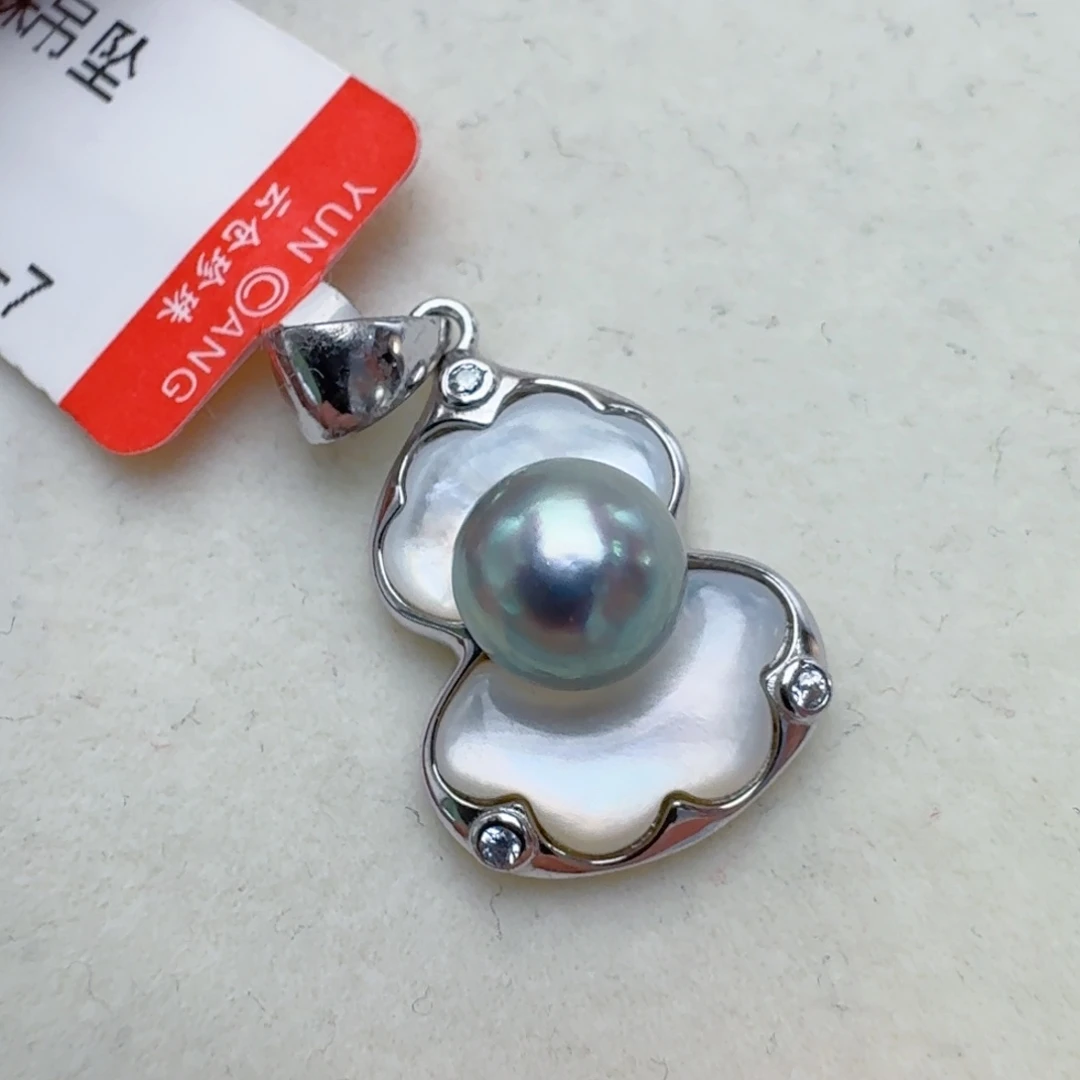 银S925镶嵌海水珍珠颈饰@@yd335