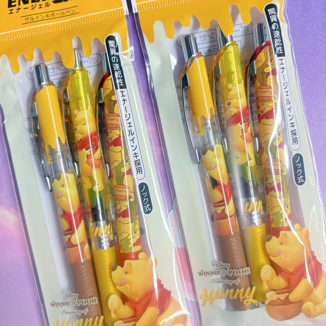 现货日本派通pentel东京迪士尼小熊维尼限定蜂蜜噗噗中性笔套装