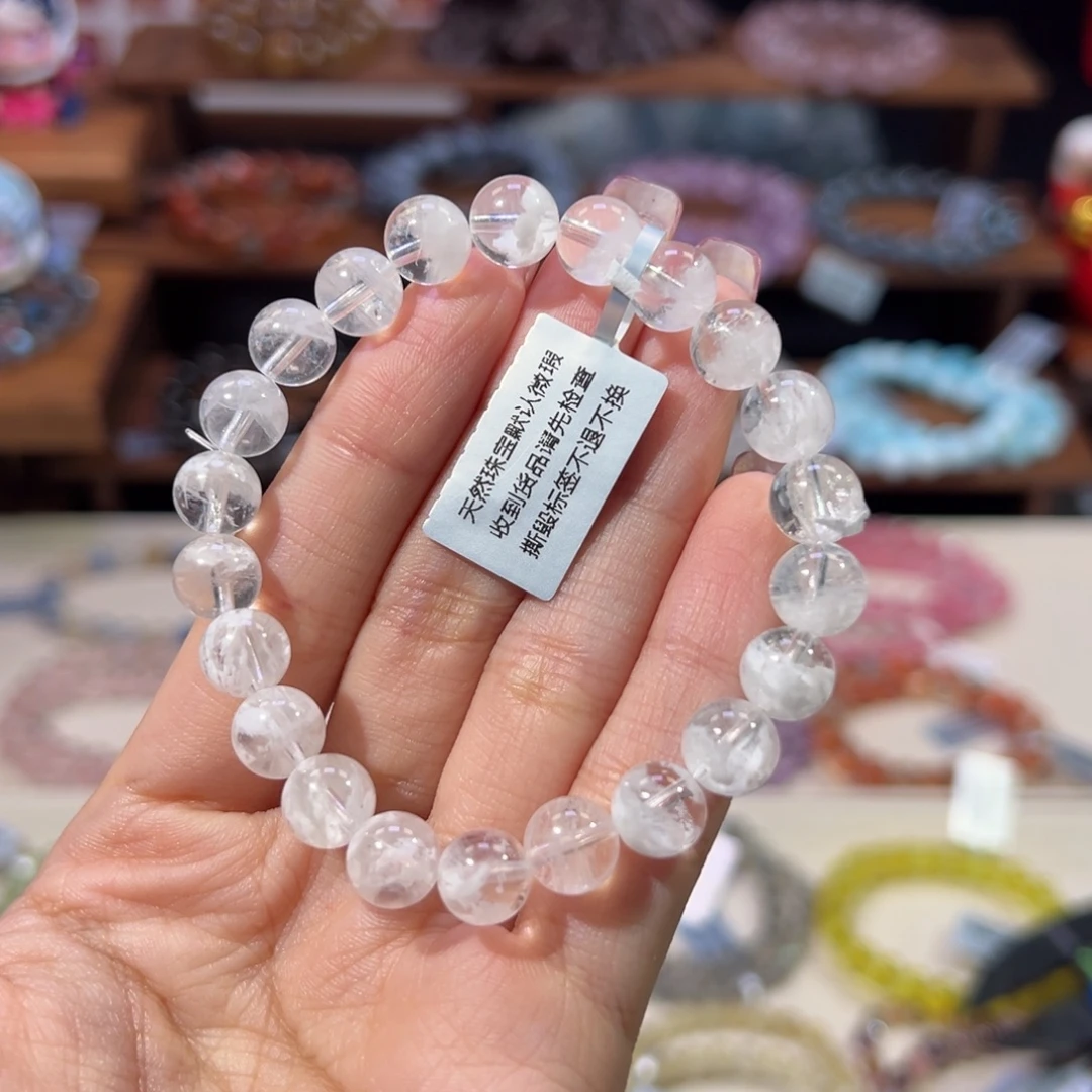 未镶嵌手串水晶8m收藏级冰川白雪花幽灵