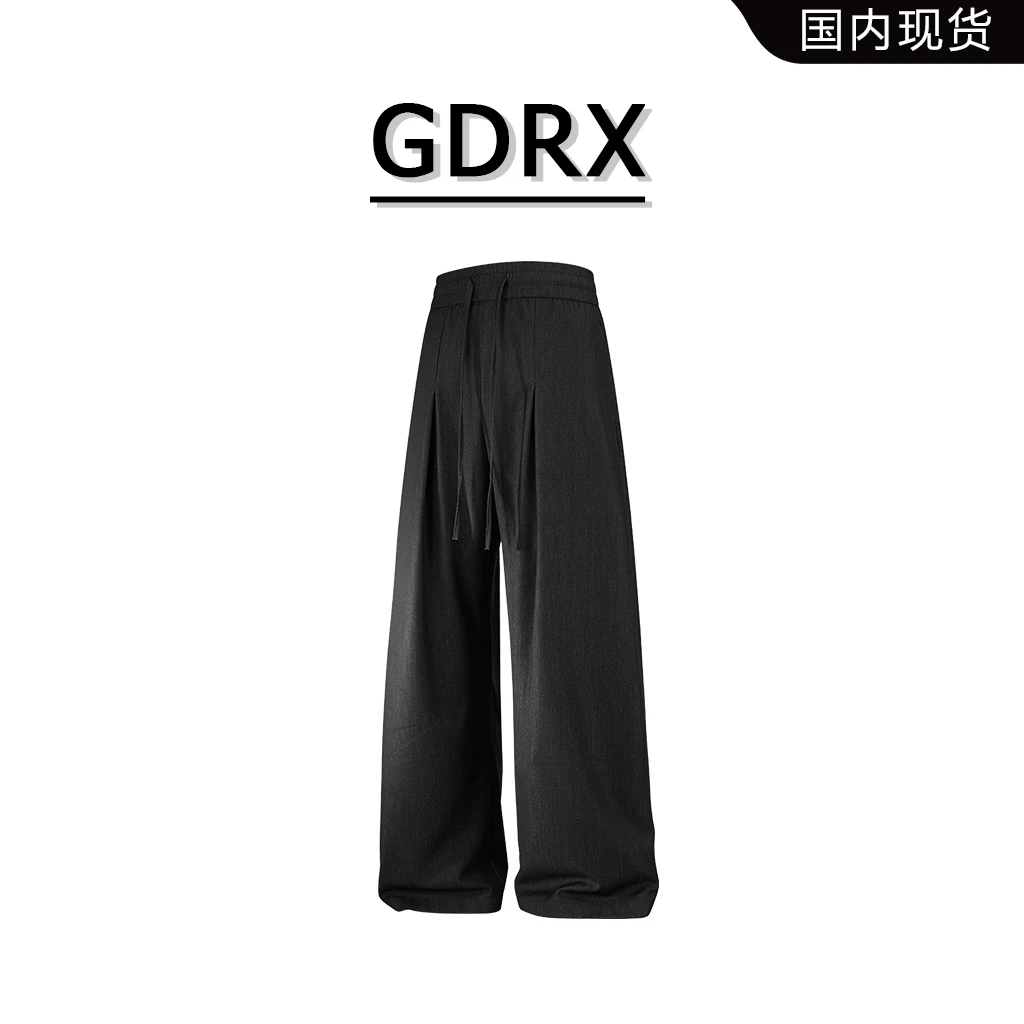 GDRX美式简约男士休闲裤2025夏季新款百搭宽松显瘦直筒时尚阔腿裤