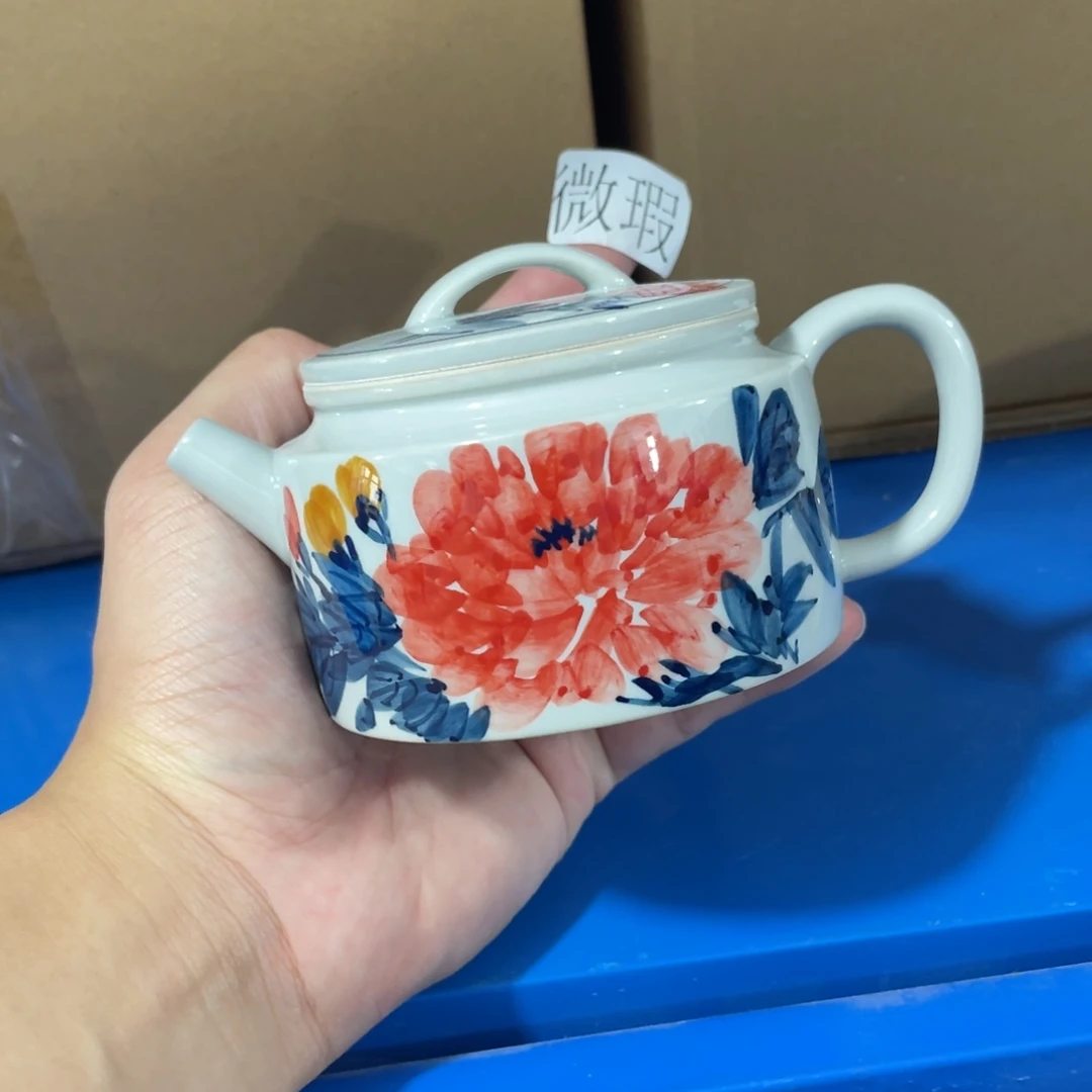 釉下手绘茶具微瑕