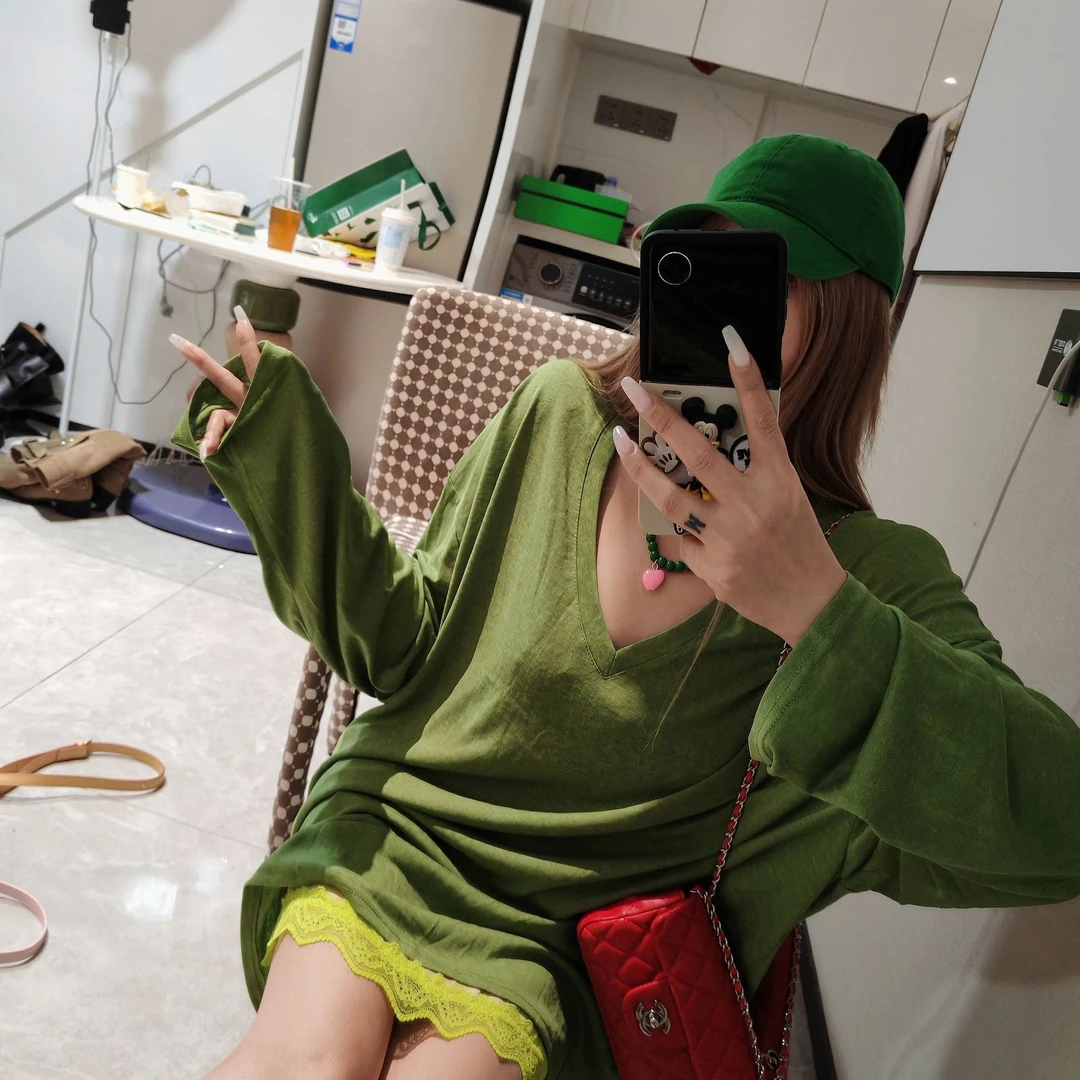 宠儿【2025夏季韩版V领慵懒百搭时尚松弛长袖防晒体恤】
