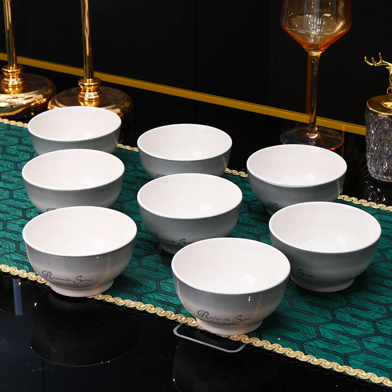 4.5英寸渐变色米饭碗8个装  破损补发