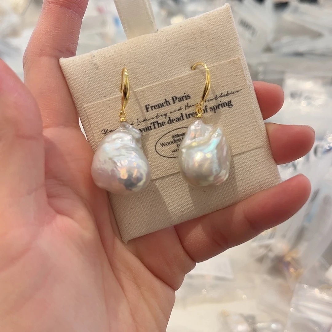 淡水珍珠耳饰银S925镶嵌