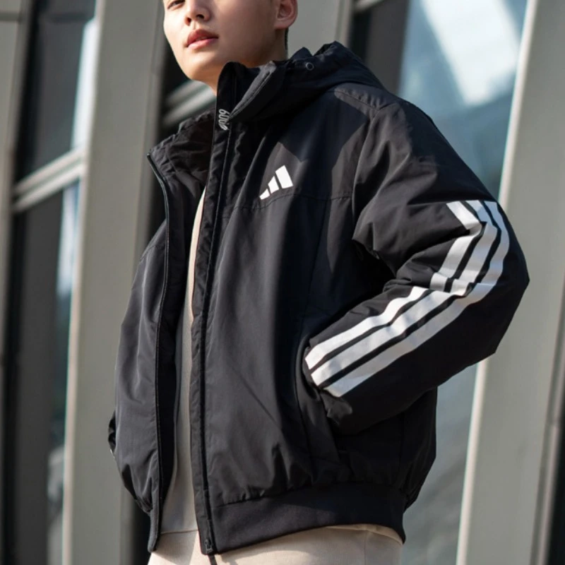 阿迪达斯羽绒服外套男气垫新款保暖防风运动服加厚连帽夹克JG3845