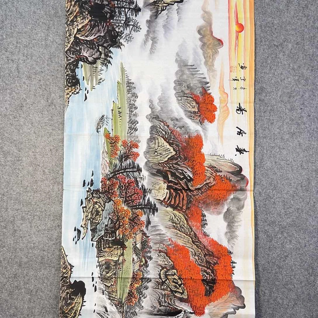 国画764 花鸟在树丛的顶端鸣叫叫声