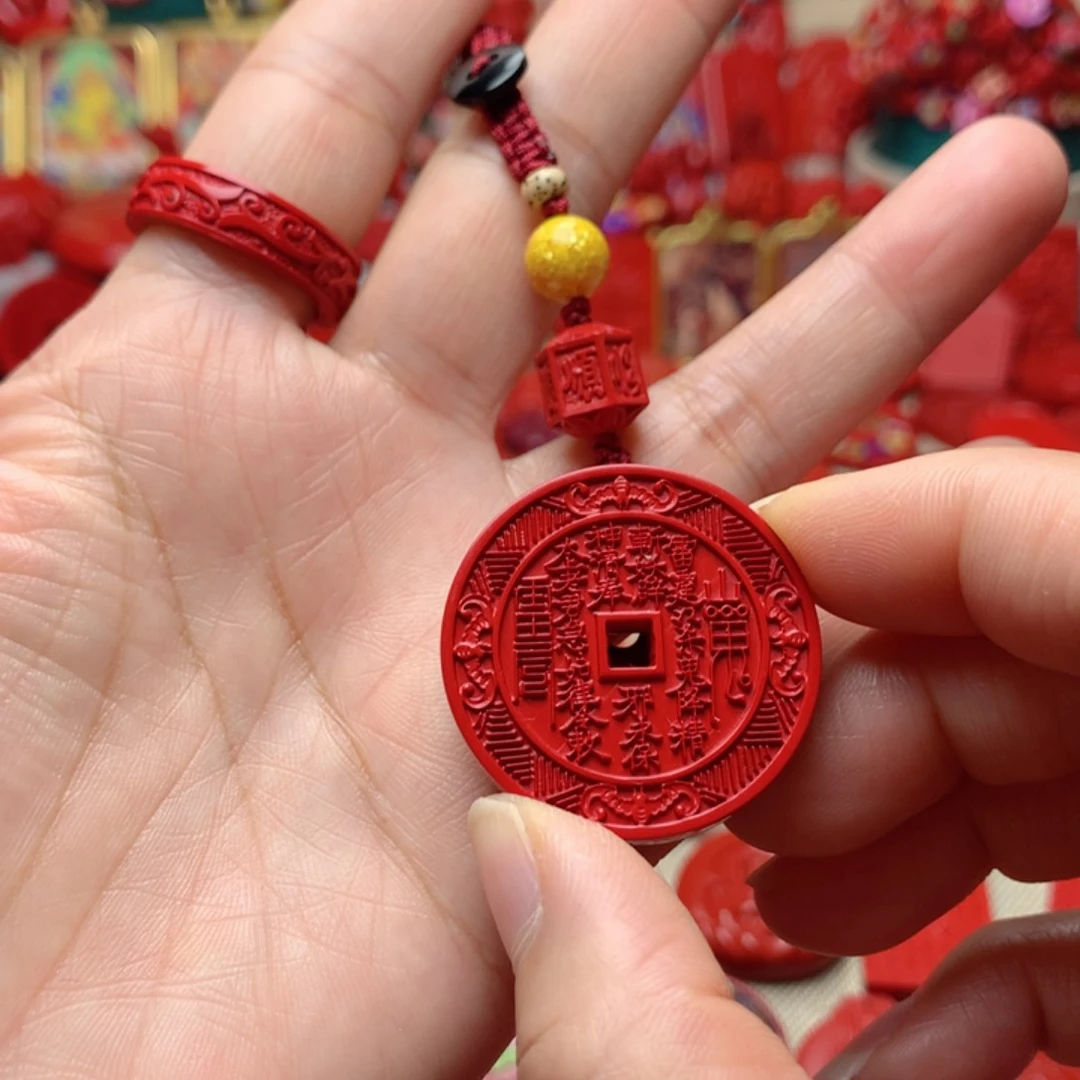 天然辰砂工艺品朱砂钥匙扣