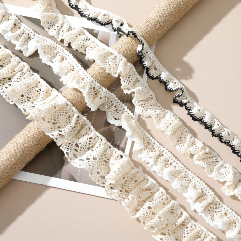 高档蕾丝花边辅料弹力棉线装饰带服装下摆丝带手工diy材料布料