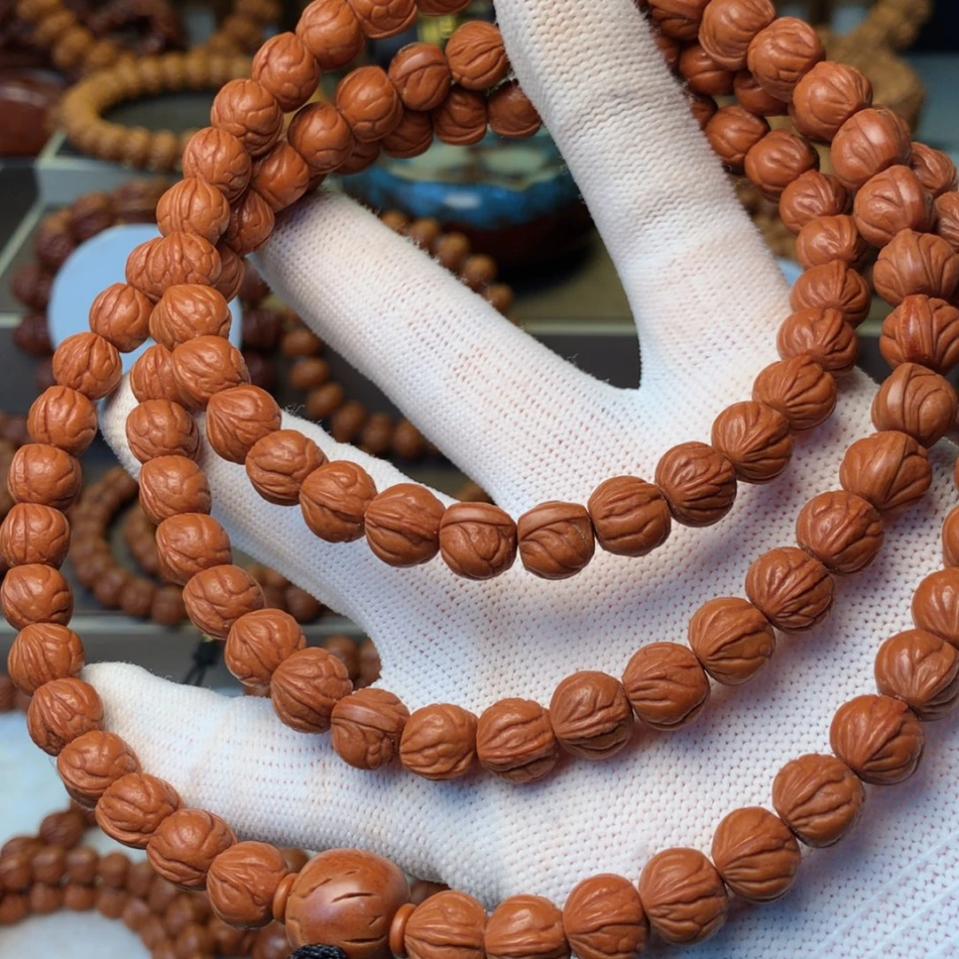 路***过桃核手串秦岭龙纹