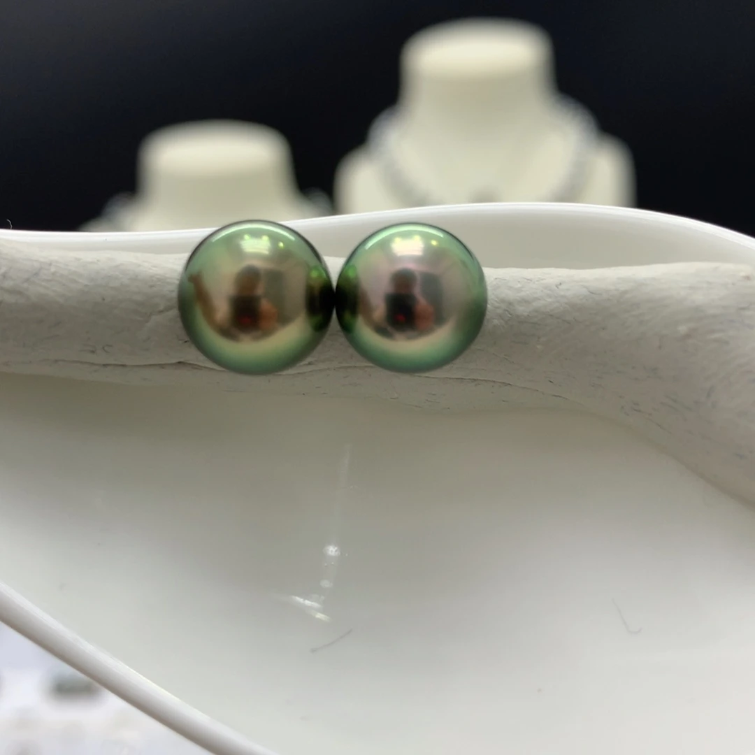 未镶嵌裸珠定制海水珍珠牛油果绿10mm