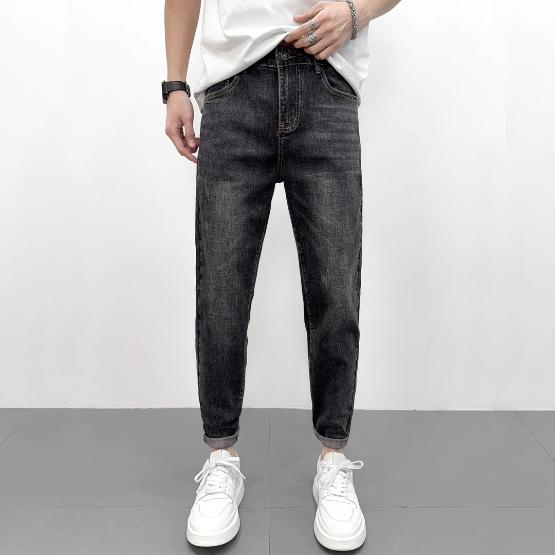 秋季牛仔裤男款爆款2025新款休闲潮流时尚弹力韩版男士修身小脚裤