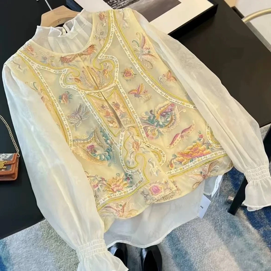 【花蝶纳吉】美美哒温柔仙女中式国风重工绣花欧根纱簿款春夏马甲女